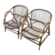 Paire de fauteuils en rotin vintage