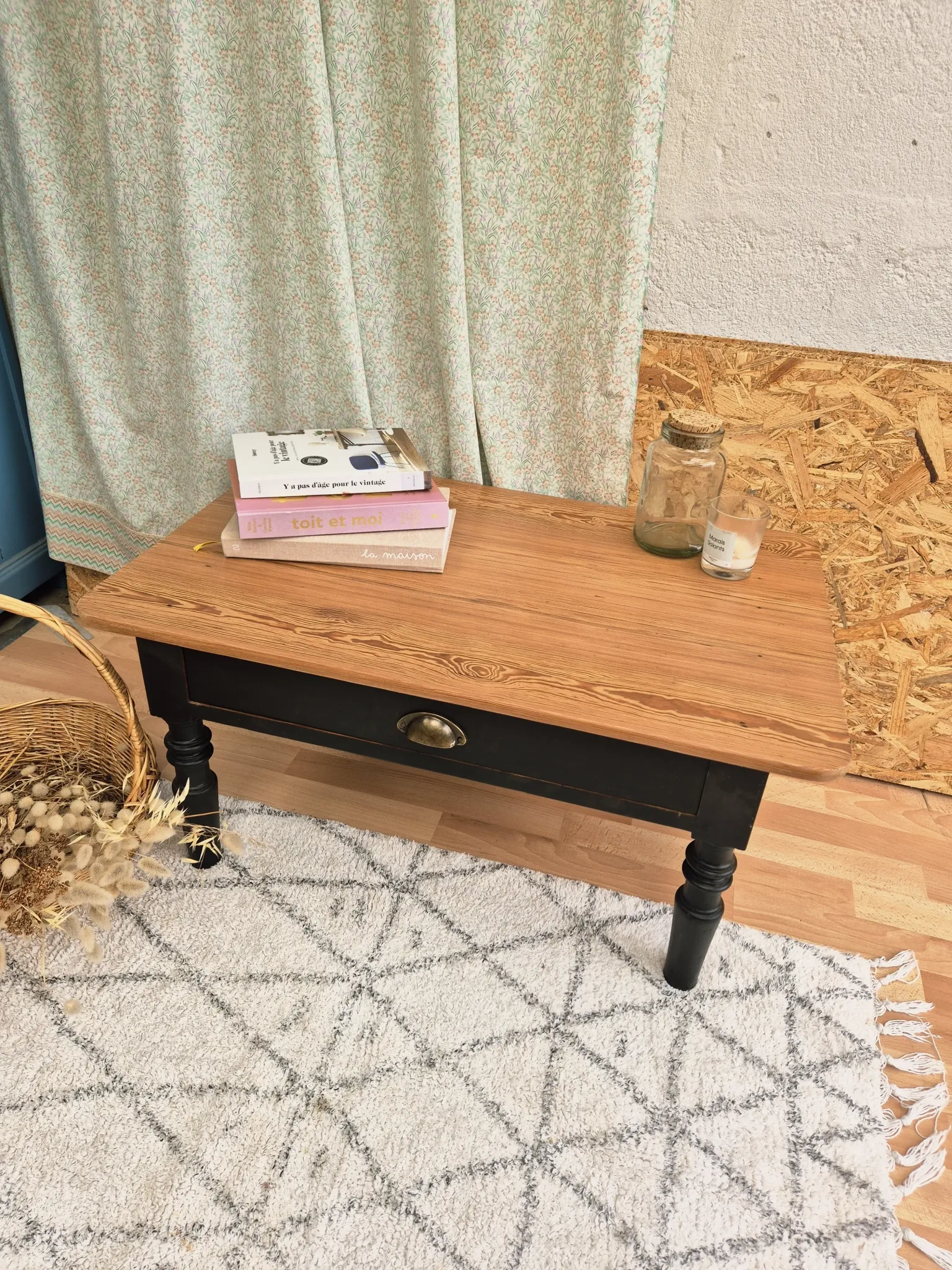 Table basse vintage rénovée