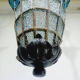 Suspension à lumière en verre bleu