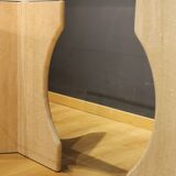 Travertine and glass dining table