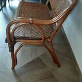 Vintage -Braided rattan sofa - chevron pattern