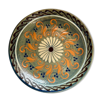 Old glazed terracotta plate