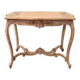 Vintage French provincial painted table | Shabby chic floral console table | Ornate rococo vanity desk with hand-painted roses