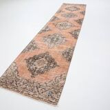 3x12 Brunt Red & Brown Vintage Runner Rug, 88x382Cm