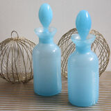Duo of blue opaline vials
