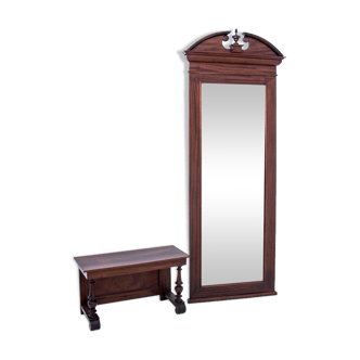 Antique console with mirror, Northern Europe, circa 1900.