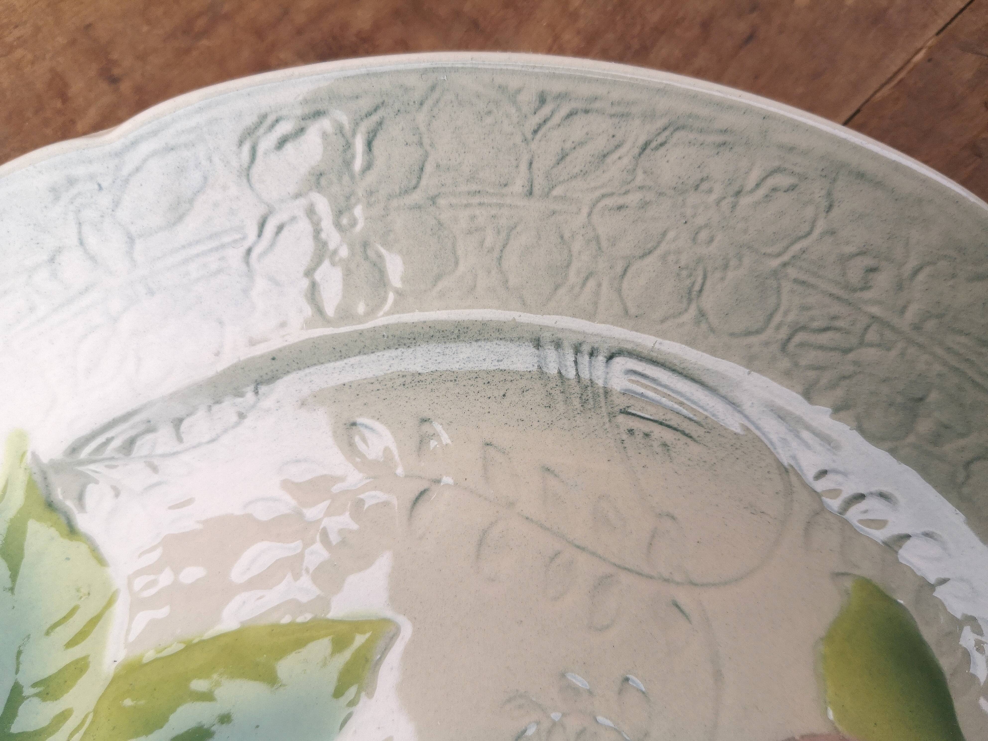 Old barbotine plate, St Clément factory