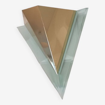 Triangular brass wall lamp, 1990