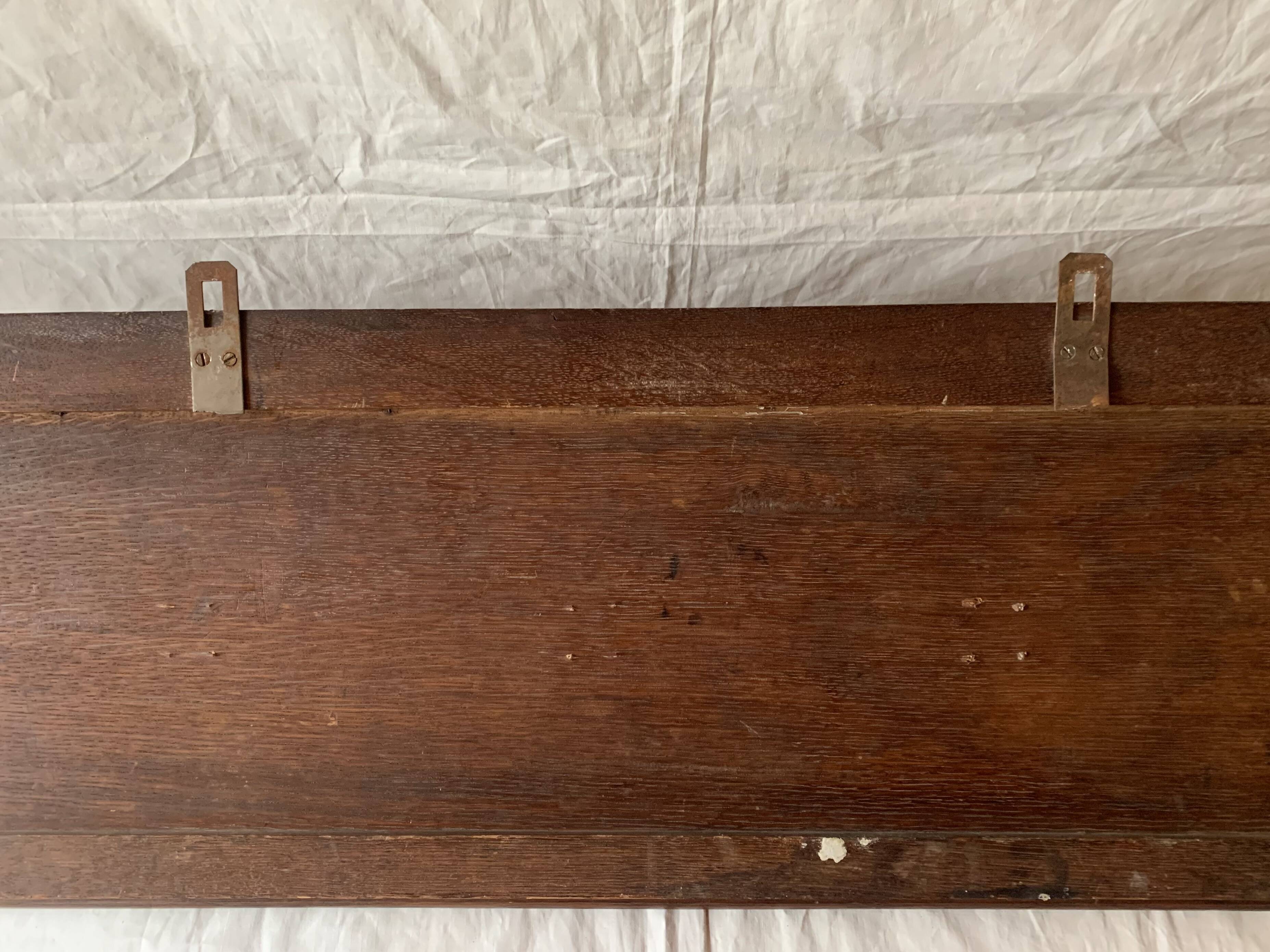 Art Deco wall-mounted coat rack in solid wood - 5 hooks