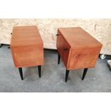 Pair of teak bedside tables
