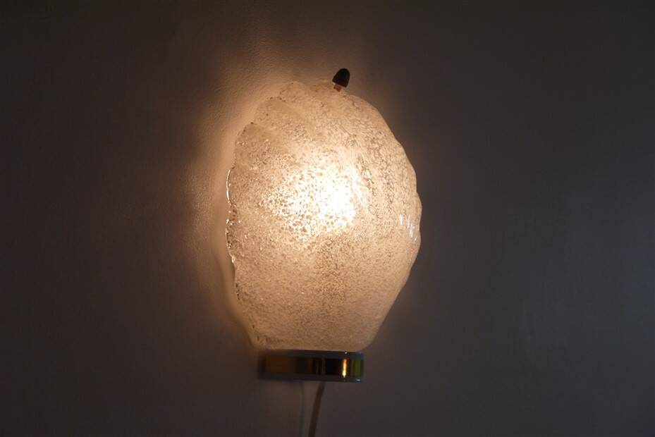 Scandinavian glass wall light 1970