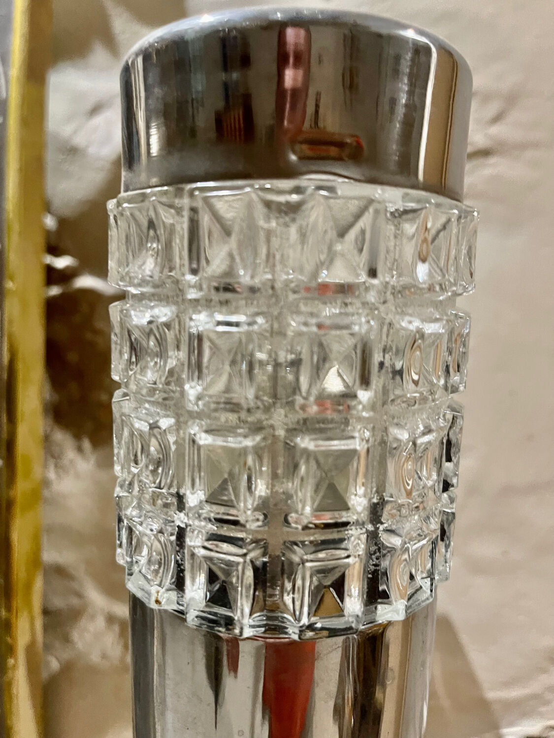 Sciolari style chrome and glass wall light