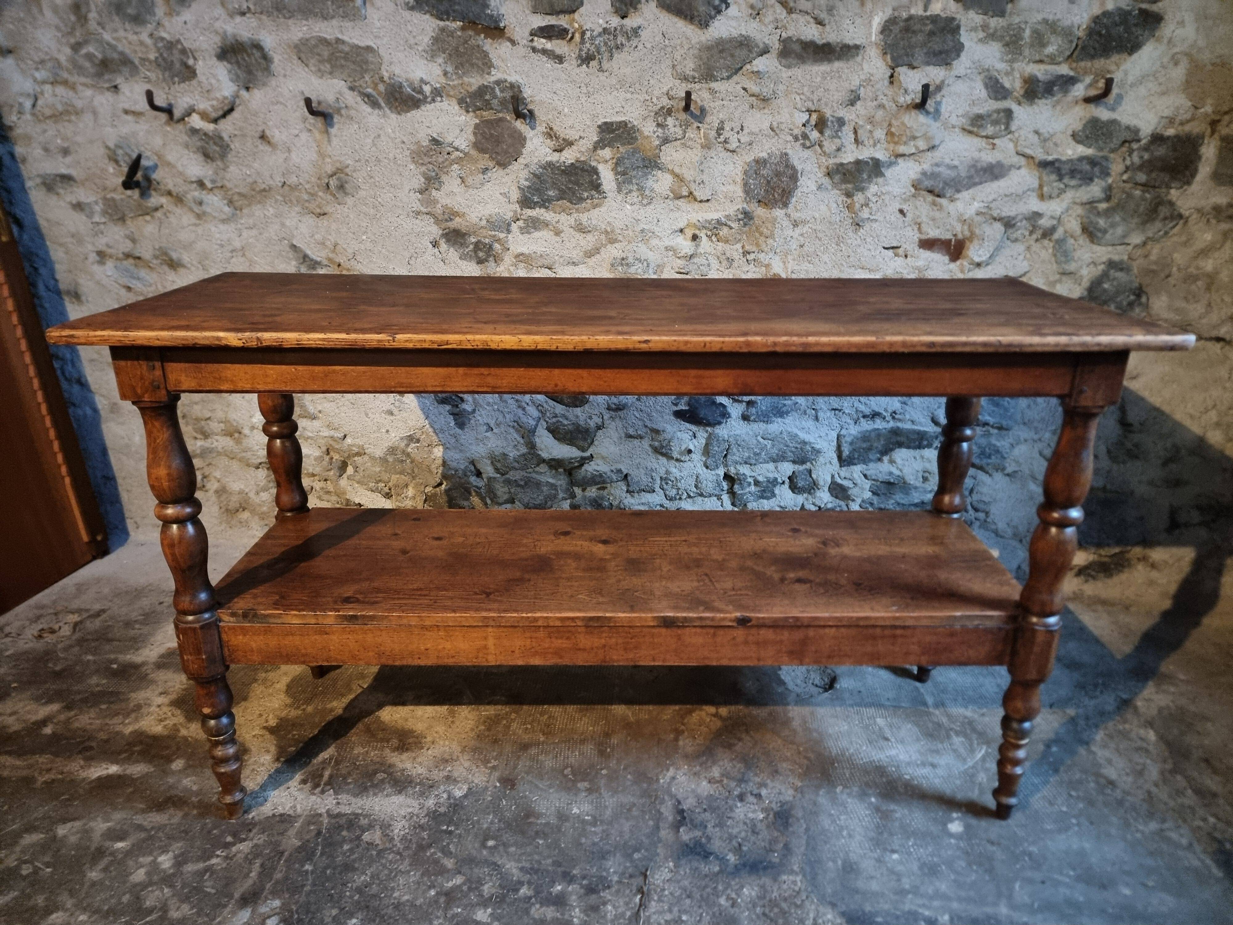 Console / service table or kitchen island French antique, 1880–1920