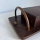 Vintage 1960 cigarette holder wooden metal copper - 31 x 15 cm