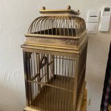 Cage à oiseaux dorée Colonial
