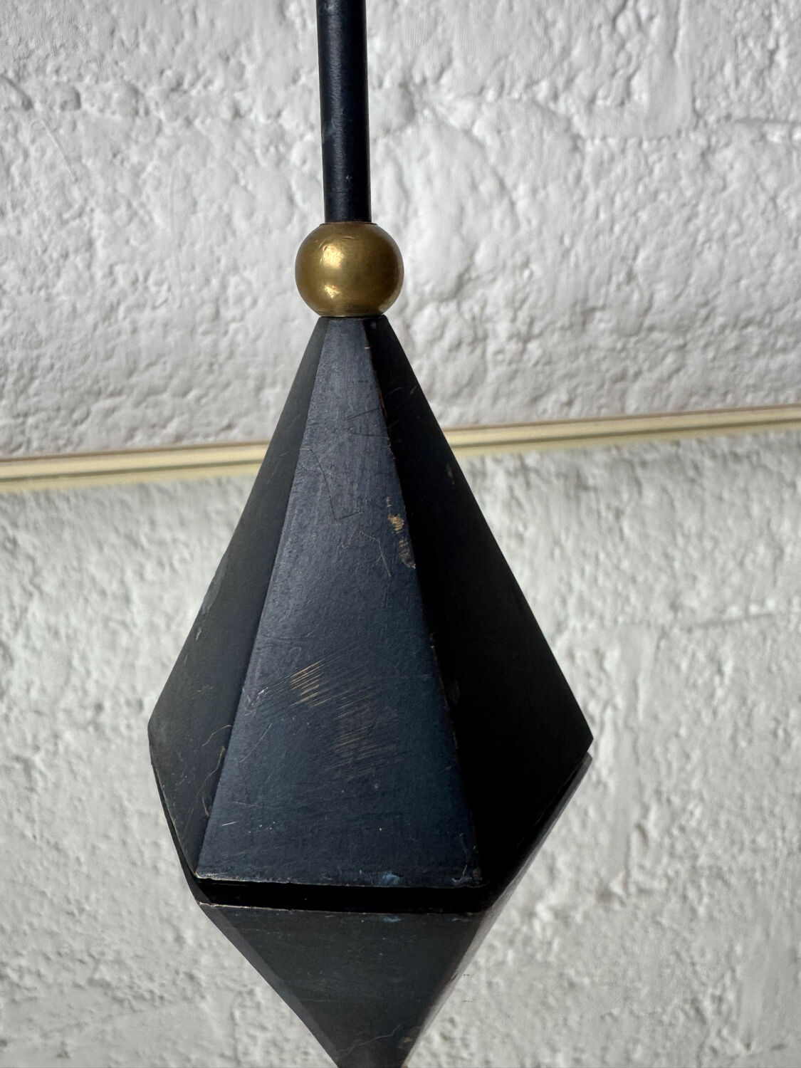 Bronze candle holder, Memphis design, 80s