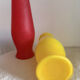 Vintage Mid-Century Modern Frosted Satin Glass Vase Pair