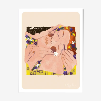Illustration "Les amants inspired by Klimt" A4