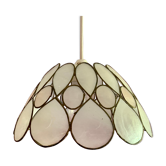 Suspension fleur en nacre et laiton vintage