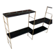 Étagère string en métal noir et doré - vintage 1960