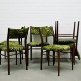 vintage set x6 teak chairs palm trees