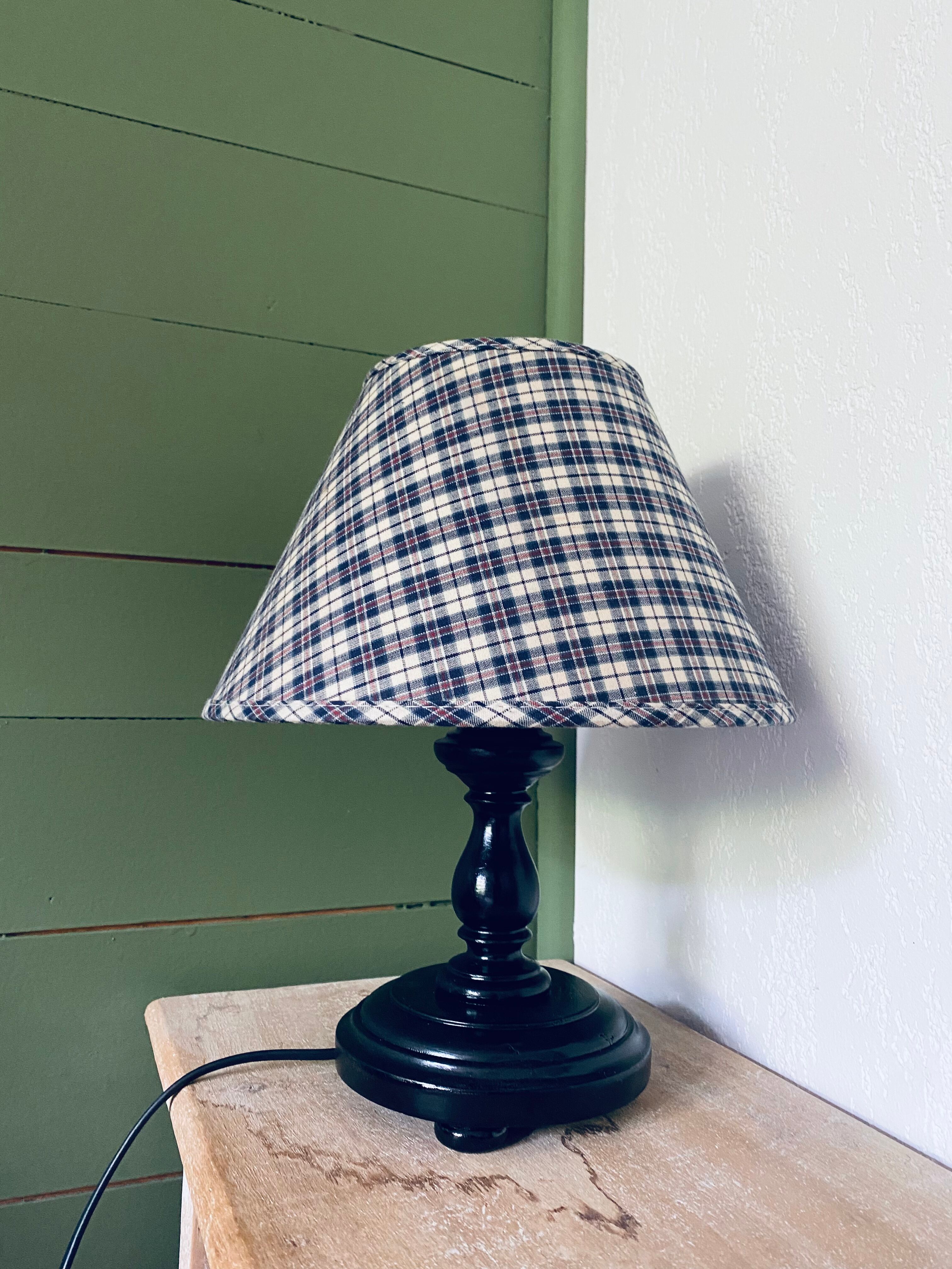 Pair of turned wooden bedside lamps