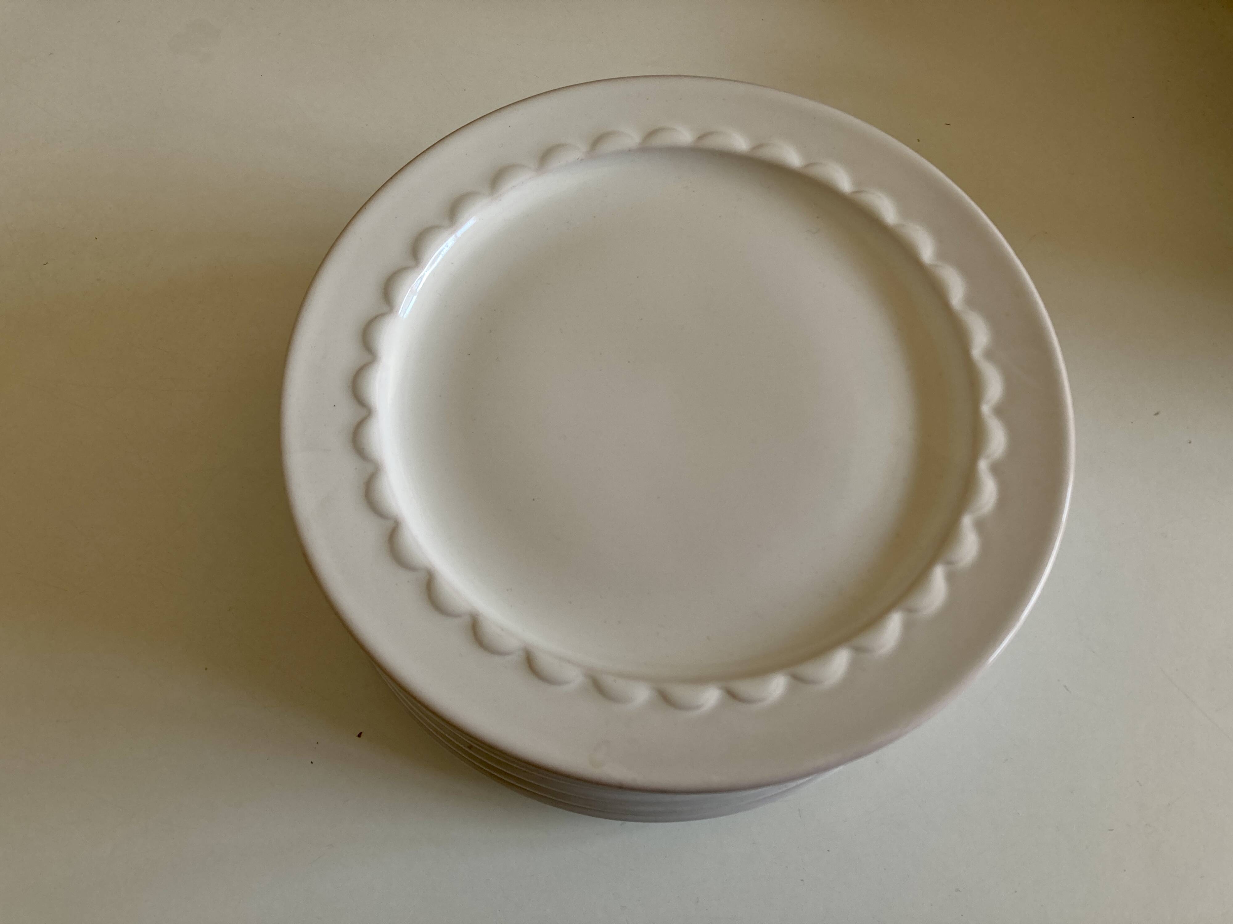 Set of 10 Festons dessert plates by Pierre Motton Gien 1970