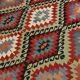 6x10 Green & Red Tribal Vintage Kilim Rug, 199x320Cm