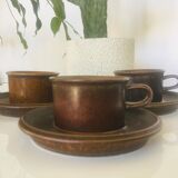 3 cups Arabia Ruska coffee set by Ulla Procope