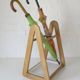 Vintage umbrella stand Scandinavian style mid-century modern wooden holder