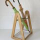 Vintage umbrella stand Scandinavian style mid-century modern wooden holder