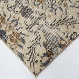 Dark gray & beige vintage rug, 206x102 cm