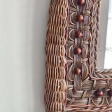 Vintage rattan mirror 1960