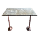 Grey marble and burgundy cast iron bistro table ☐ 85 x 57 cm