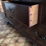 Heal's mahogany dressing table with triptych mirror