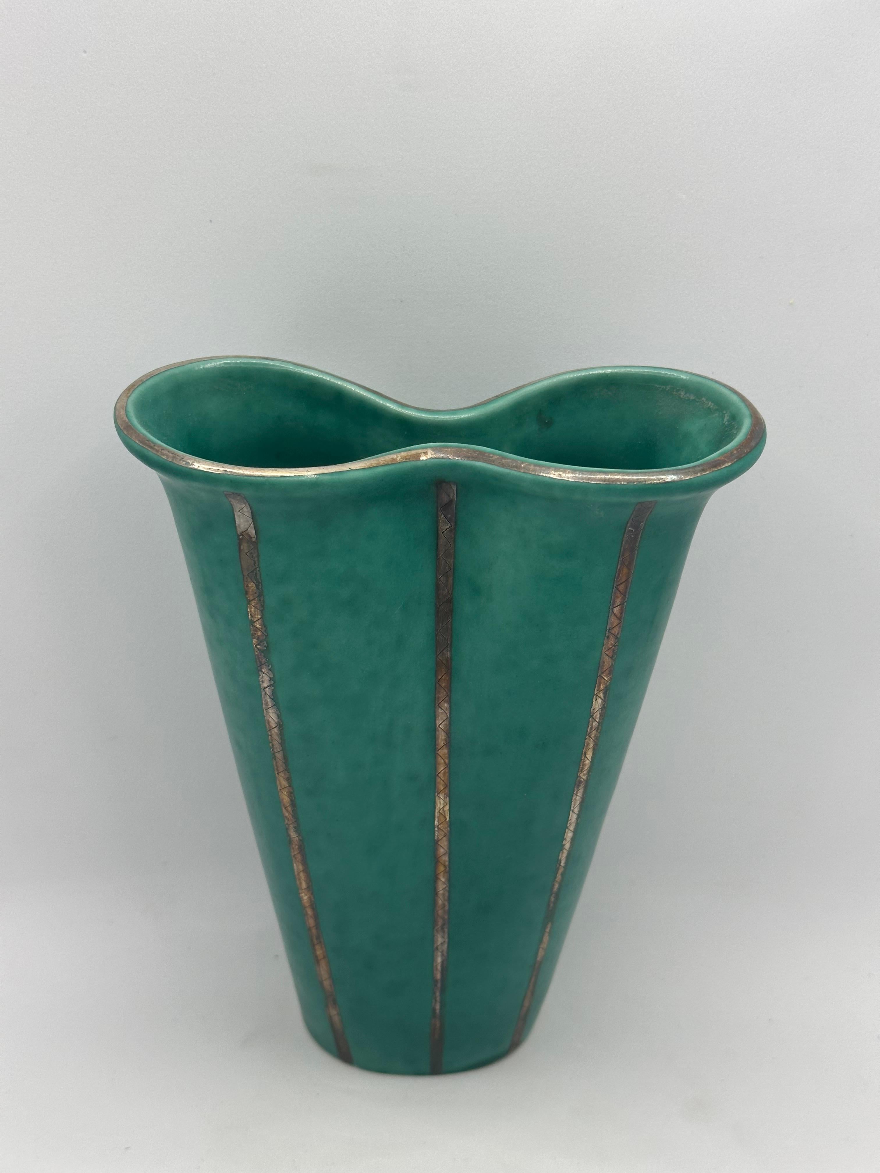 Vase Wilhelm Kage 'argenta' for Gustavsberg Sweden 1950 Signed