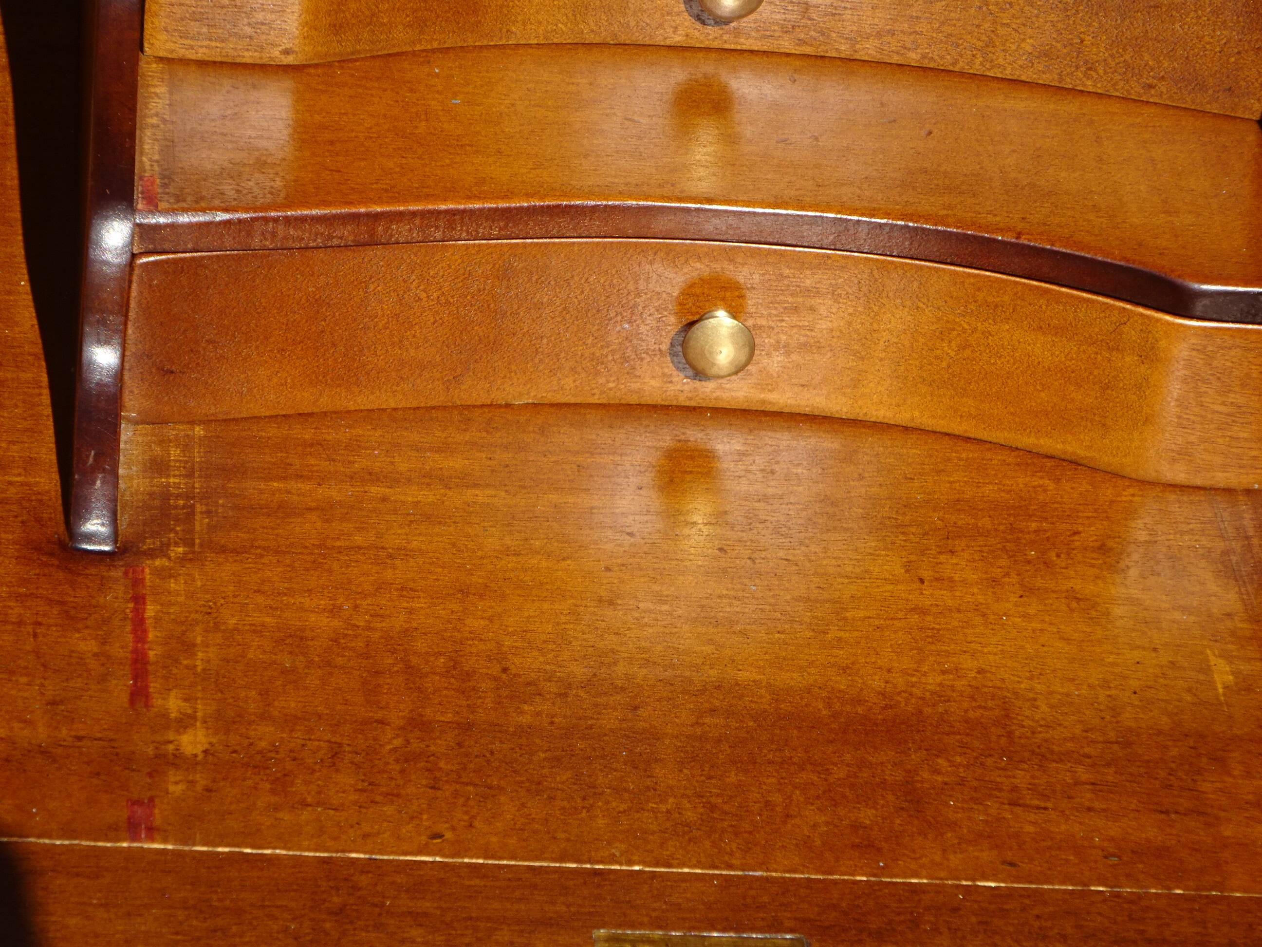 Secretary in solid cherry wood in Louis XV style.