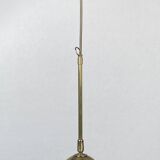 Pencil split reed, rattan, bamboo & brass pendant lamp, italy, 1970s