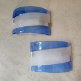 Pair of post-modernist wall lights in blown glass - Murano - vintage