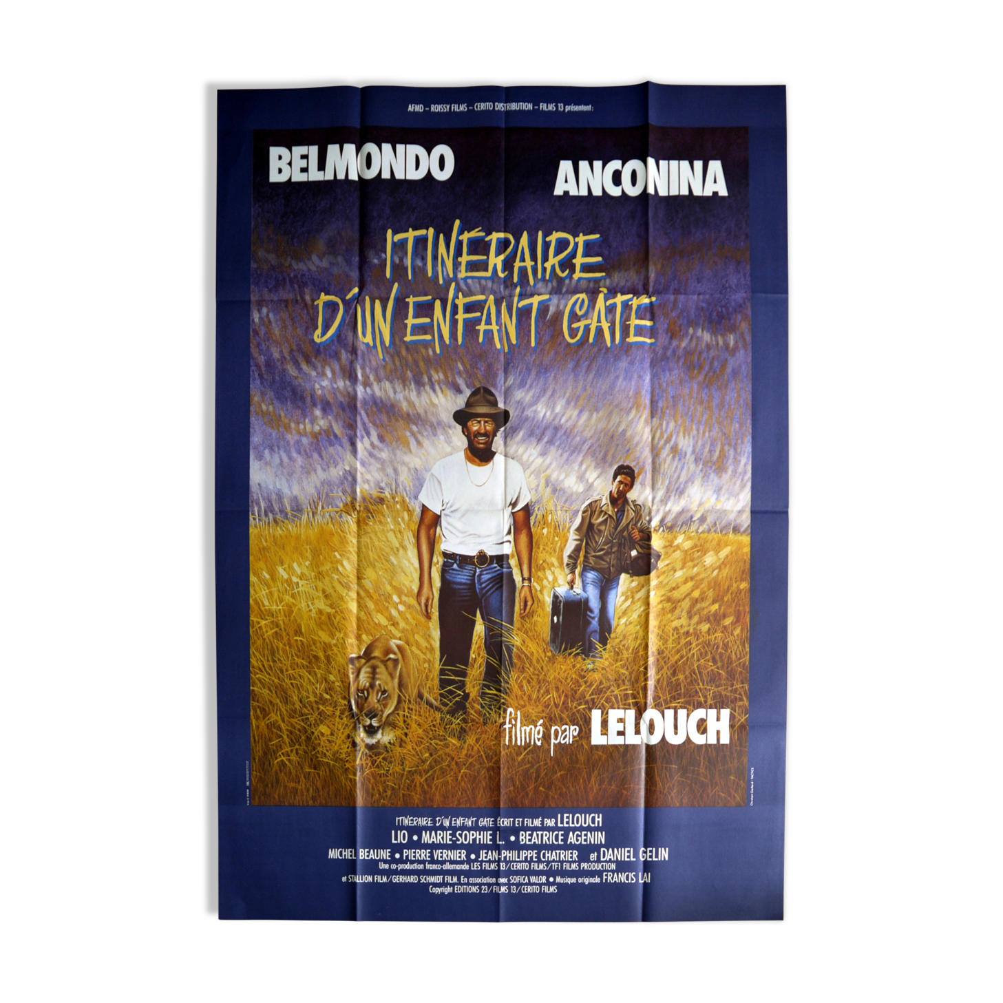 Affiche cinéma originale "Itinéraire d'un enfant gâté" Belmondo, Lelouch