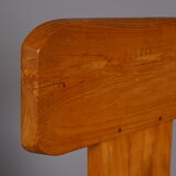 Brutalist elm wood dining chairs 1970s