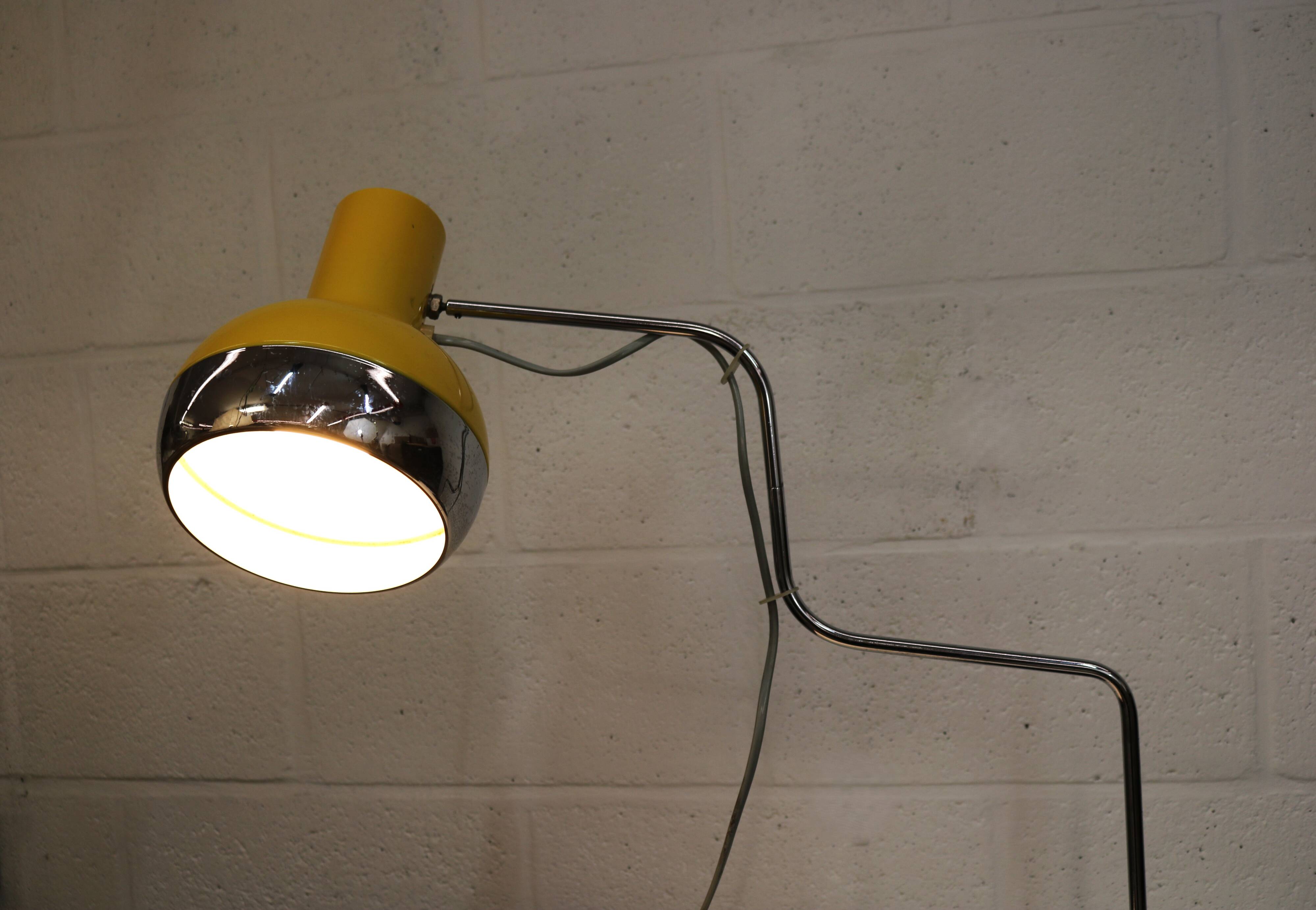 Vintage yellow table lamp by Josef Hůrka for Napako, Czechoslovakia 1970