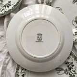 8 flat plates in iron earth "Modern Style" Saint Amand early 20th century