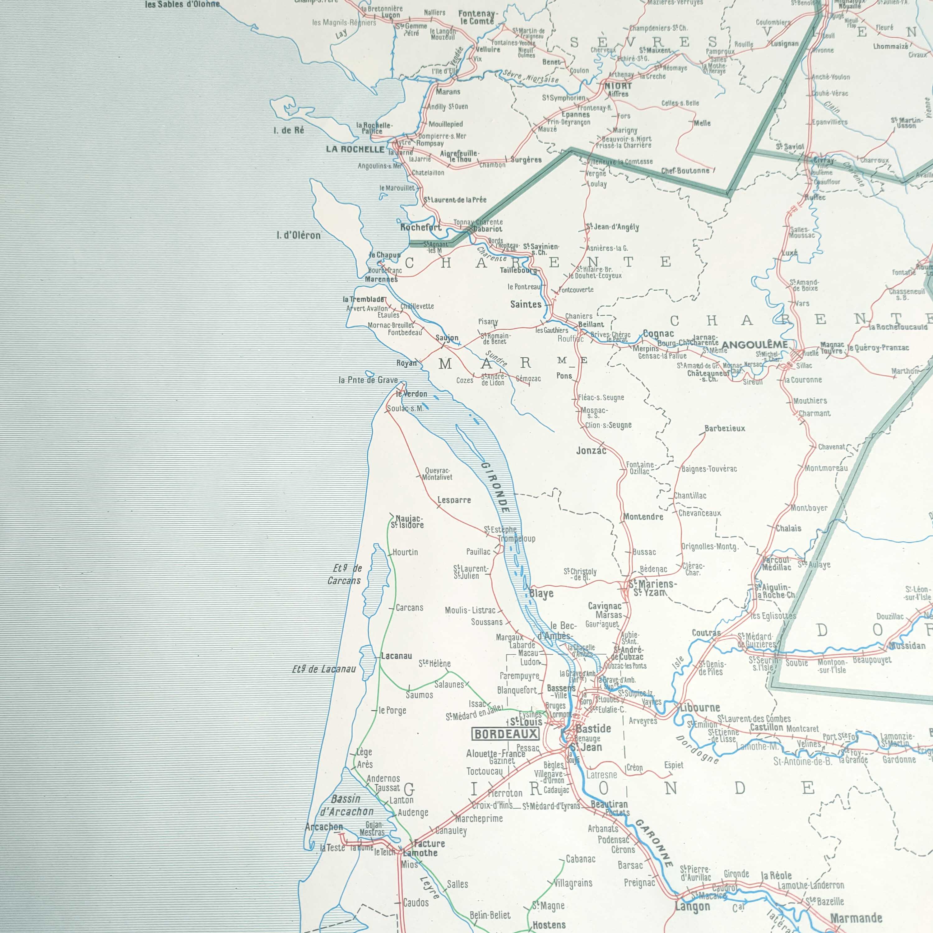 Old SNCF map of the South West