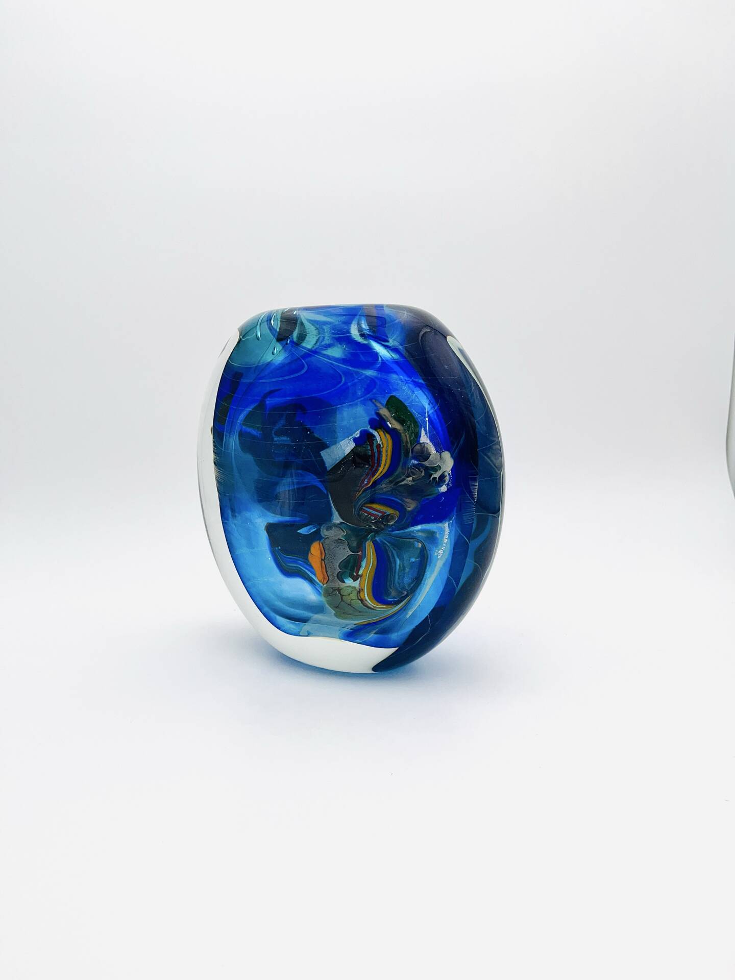 Vase Robert Pierini 2002 Studio Glass 6.3kg Inclusion Polychrome Signed