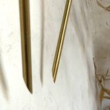 Pair of vintage brass and opaline wall lights