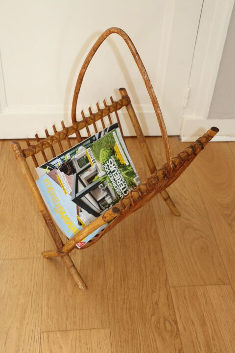 Rattan magazine holders