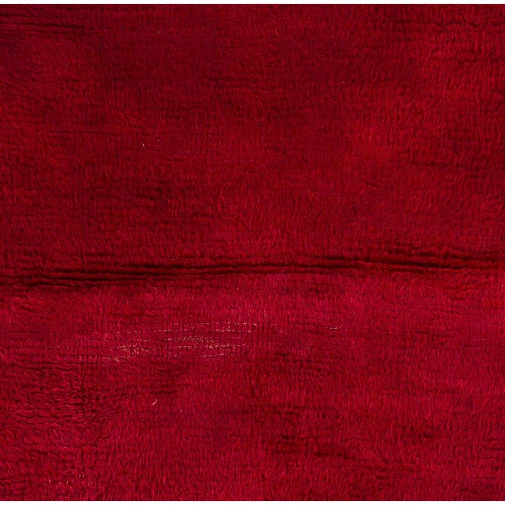 Solid Red Vintage Handmade Turkish Tulu Rug, 100% Wool