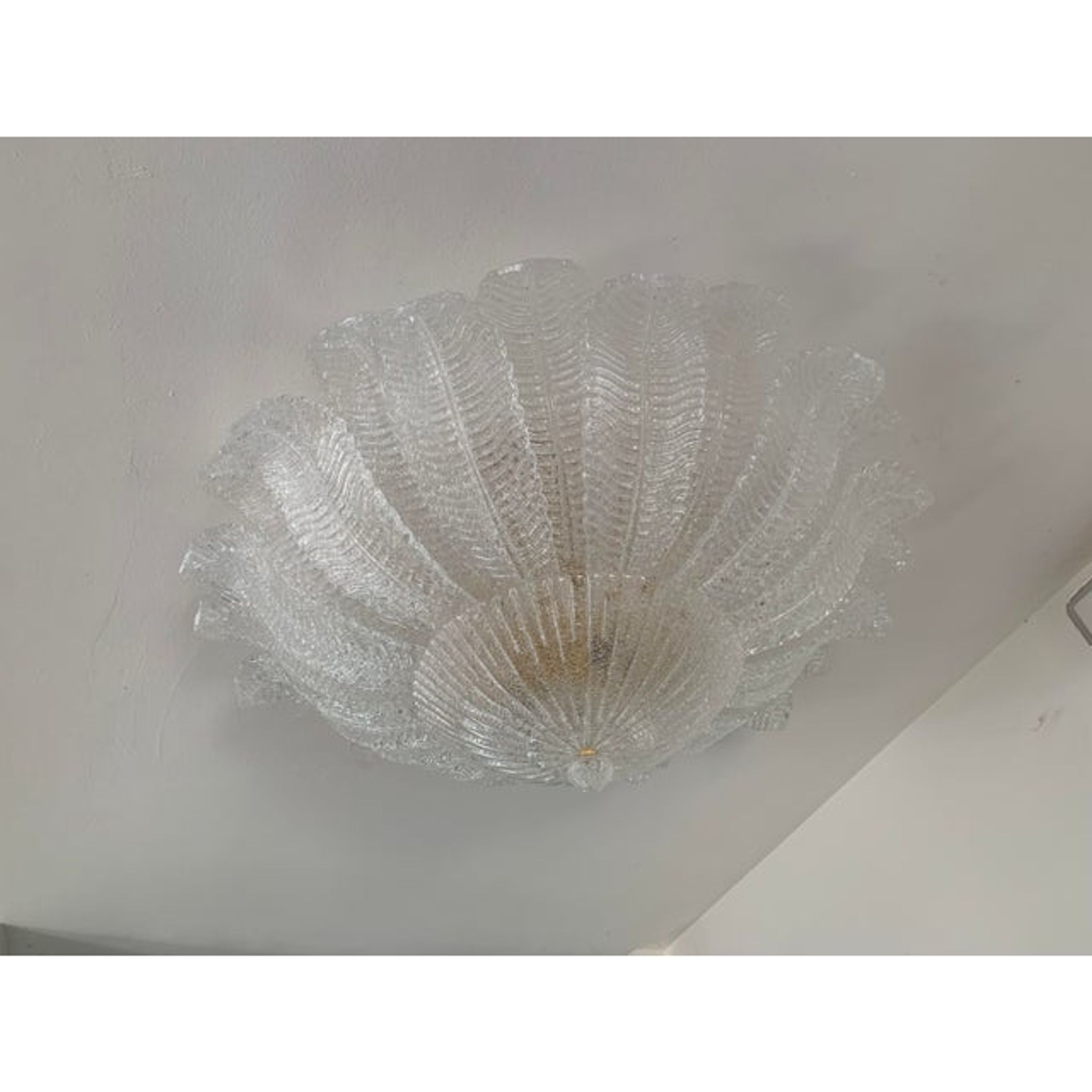 Paire de plafonniers en verre de Murano