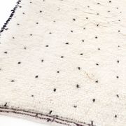 Beni Ouarain ecru Berber rug with polka dots and black patterns 235x157cm